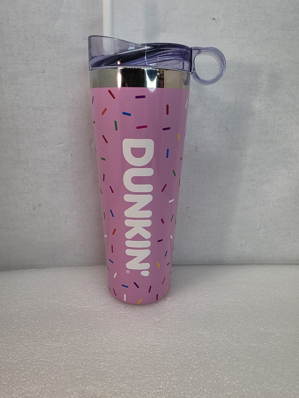 Dunkin (2024) Limited Edition Pink Sprinkles Insulated Travel Cup. LNWT